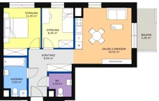 3 pokoje, mieszkanie 58,64 m², piętro 6, oferta nr HB0667, Park Skandynawia V, Warszawa, Praga Południe, Gocław, ul. Optyków 1
