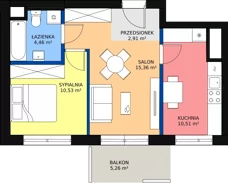 2 pokoje, mieszkanie 44,01 m², piętro 6, oferta nr HB0668, Park Skandynawia V, Warszawa, Praga Południe, Gocław, ul. Optyków 1