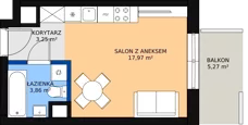 1 pokój, mieszkanie 25,22 m², piętro 2, oferta nr I0225, Park Skandynawia V, Warszawa, Praga Południe, Gocław, ul. Optyków 1