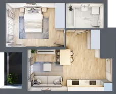 2 pokoje, mieszkanie 39,55 m², piętro 6, oferta nr 1BB0602, Awangarda Mogilska, Kraków, Prądnik Czerwony, Rakowice, ul. Mogilska 126