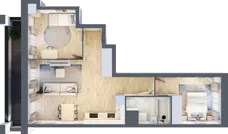 3 pokoje, mieszkanie 57,92 m², piętro 3, oferta nr 1BC0301, Awangarda Mogilska, Kraków, Prądnik Czerwony, Rakowice, ul. Mogilska 126