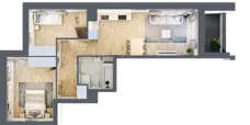 3 pokoje, mieszkanie 55,75 m², piętro 1, oferta nr 1BC0105, Awangarda Mogilska, Kraków, Prądnik Czerwony, Rakowice, ul. Mogilska 126