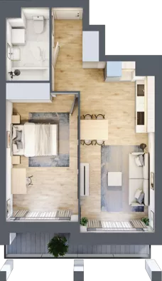 2 pokoje, mieszkanie 45,75 m², piętro 2, oferta nr 1BC0204, Awangarda Mogilska, Kraków, Prądnik Czerwony, Rakowice, ul. Mogilska 126