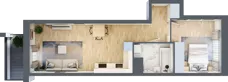 2 pokoje, mieszkanie 46,66 m², piętro 1, oferta nr 1BE0101, Awangarda Mogilska, Kraków, Prądnik Czerwony, Rakowice, ul. Mogilska 126