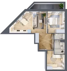 3 pokoje, mieszkanie 58,04 m², piętro 1, oferta nr 1BA0101, Awangarda Mogilska, Kraków, Prądnik Czerwony, Rakowice, ul. Mogilska 126
