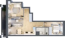 3 pokoje, mieszkanie 56,66 m², piętro 2, oferta nr 1BC0201, Awangarda Mogilska, Kraków, Prądnik Czerwony, Rakowice, ul. Mogilska 126