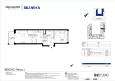 2 pokoje, mieszkanie 44,38 m², piętro 1, oferta nr 1BD0103, Awangarda Mogilska, Kraków, Prądnik Czerwony, Rakowice, ul. Mogilska 126