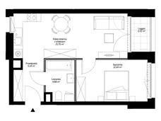 2 pokoje, mieszkanie 44,41 m², piętro 1, oferta nr A0103, Mazowiecka 21, Kraków, Krowodrza, Łobzów, Mazowiecka 21