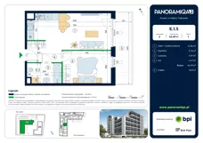 2 pokoje, apartament 42,49 m², piętro 1, oferta nr E-1-5, Panoramiqa II, Poznań, Rataje, Starołęka, ul. Heleny Tadeuszak