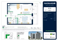 2 pokoje, apartament 42,49 m², piętro 7, oferta nr E-7-5, Panoramiqa II, Poznań, Rataje, Starołęka, ul. Heleny Tadeuszak
