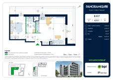 2 pokoje, apartament 46,55 m², piętro 9, oferta nr E-9-7, Panoramiqa II, Poznań, Rataje, Starołęka, ul. Heleny Tadeuszak