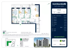4 pokoje, apartament 76,82 m², piętro 1, oferta nr F-1-3, Panoramiqa II, Poznań, Rataje, Starołęka, ul. Heleny Tadeuszak