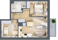 3 pokoje, mieszkanie 54,75 m², piętro 7, oferta nr 54, Osiedle Słoneczna, Marki, ul. Słoneczna / Promienna