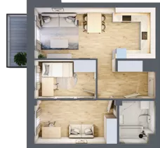 3 pokoje, mieszkanie 55,29 m², piętro 5, oferta nr 40, Osiedle Słoneczna, Marki, ul. Słoneczna / Promienna