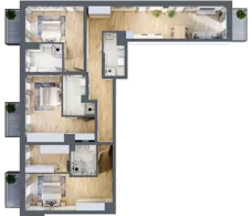 4 pokoje, mieszkanie 136,35 m², piętro 3, oferta nr 83, Osiedle Słoneczna, Marki, ul. Słoneczna / Promienna