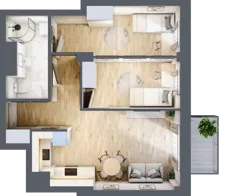 3 pokoje, mieszkanie 51,22 m², parter, oferta nr 2, Osiedle Słoneczna, Marki, ul. Słoneczna / Promienna