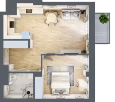 2 pokoje, mieszkanie 48,10 m², parter, oferta nr 3, Osiedle Słoneczna, Marki, ul. Słoneczna / Promienna