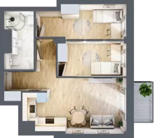 3 pokoje, mieszkanie 51,26 m², piętro 1, oferta nr 9, Osiedle Słoneczna, Marki, ul. Słoneczna / Promienna