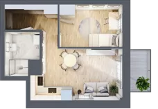 2 pokoje, mieszkanie 33,71 m², piętro 1, oferta nr 12, Osiedle Słoneczna, Marki, ul. Słoneczna / Promienna
