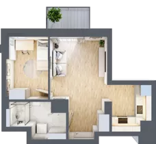 2 pokoje, mieszkanie 35,05 m², piętro 4, oferta nr 38, Osiedle Słoneczna, Marki, ul. Słoneczna / Promienna