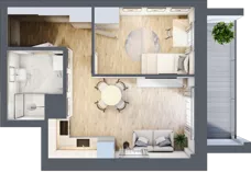 2 pokoje, mieszkanie 33,71 m², piętro 8, oferta nr 75, Osiedle Słoneczna, Marki, ul. Słoneczna / Promienna