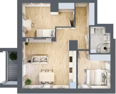 3 pokoje, mieszkanie 58,17 m², piętro 8, oferta nr 76, Osiedle Słoneczna, Marki, ul. Słoneczna / Promienna