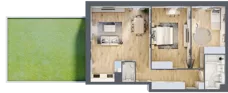 3 pokoje, mieszkanie 77,13 m², parter, oferta nr B3/2, Huzar B3, Białystok, Bacieczki, ul. Hugona Kołłątaja / kpt. Kazimierza Kamieńskiego