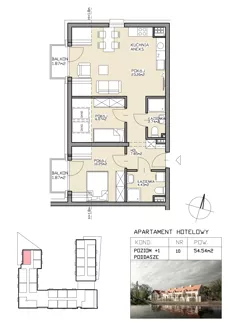 3 pokoje, apartament 54,54 m², piętro 1, oferta nr 10, Apartamenty Zdrój, Supraśl, ul. Stanisława Konarskiego