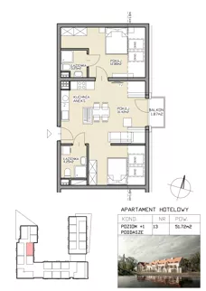 3 pokoje, apartament 51,72 m², piętro 1, oferta nr 13, Apartamenty Zdrój, Supraśl, ul. Stanisława Konarskiego