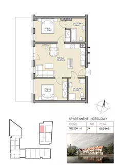 3 pokoje, apartament 60,59 m², przyziemie, oferta nr 34, Apartamenty Zdrój, Supraśl, ul. Stanisława Konarskiego