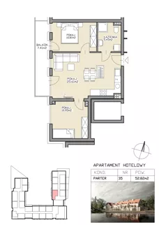 3 pokoje, apartament 52,82 m², parter, oferta nr 35, Apartamenty Zdrój, Supraśl, ul. Stanisława Konarskiego