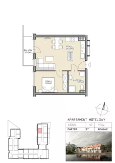 2 pokoje, apartament 42,66 m², parter, oferta nr 37, Apartamenty Zdrój, Supraśl, ul. Stanisława Konarskiego