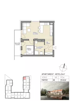 2 pokoje, apartament 39,12 m², parter, oferta nr 38, Apartamenty Zdrój, Supraśl, ul. Stanisława Konarskiego
