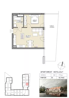 2 pokoje, apartament 41,74 m², parter, oferta nr 41, Apartamenty Zdrój, Supraśl, ul. Stanisława Konarskiego