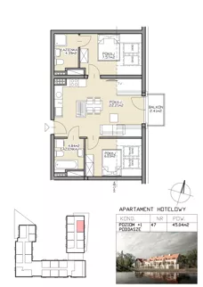 3 pokoje, apartament 45,04 m², piętro 1, oferta nr 47, Apartamenty Zdrój, Supraśl, ul. Stanisława Konarskiego