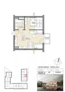2 pokoje, apartament 33,08 m², piętro 1, oferta nr 48, Apartamenty Zdrój, Supraśl, ul. Stanisława Konarskiego