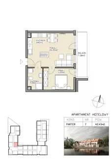 2 pokoje, apartament 42,43 m², parter, oferta nr 7, Apartamenty Zdrój, Supraśl, ul. Stanisława Konarskiego