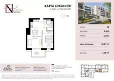 2 pokoje, mieszkanie 44,81 m², parter, oferta nr E8, Enklawa Natury etap II, Łódź, Polesie, Lublinek-Pienista, ul. Pienista 80