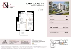 2 pokoje, mieszkanie 44,81 m², piętro 1, oferta nr E16, Enklawa Natury etap II, Łódź, Polesie, Lublinek-Pienista, ul. Pienista 80