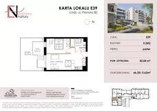 2 pokoje, mieszkanie 41,98 m², parter, oferta nr E7, Enklawa Natury etap II, Łódź, Polesie, Lublinek-Pienista, ul. Pienista 80