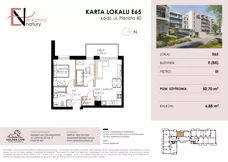 3 pokoje, mieszkanie 50,70 m², piętro 3, oferta nr E65, Enklawa Natury etap II, Łódź, Polesie, Lublinek-Pienista, ul. Pienista 80