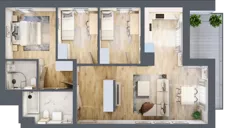 4 pokoje, mieszkanie 81,74 m², piętro 1, oferta nr C6, Enklawa Natury, Łódź, Polesie, Lublinek-Pienista, ul. Pienista 80