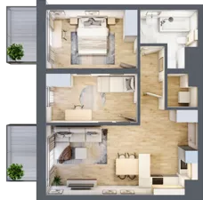 3 pokoje, mieszkanie 62,30 m², piętro 3, oferta nr C20, Enklawa Natury, Łódź, Polesie, Lublinek-Pienista, ul. Pienista 80