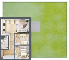3 pokoje, mieszkanie 56,88 m², parter, oferta nr D6, Enklawa Natury, Łódź, Polesie, Lublinek-Pienista, ul. Pienista 80