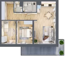 3 pokoje, mieszkanie 66,30 m², piętro 1, oferta nr D16, Enklawa Natury, Łódź, Polesie, Lublinek-Pienista, ul. Pienista 80