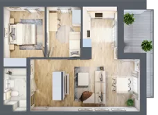 3 pokoje, mieszkanie 61,96 m², piętro 1, oferta nr D50, Enklawa Natury, Łódź, Polesie, Lublinek-Pienista, ul. Pienista 80