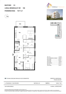 4 pokoje, mieszkanie 78,71 m², piętro 2, oferta nr C3-106, Osiedle Mozaika, Kraków, Prądnik Biały, ul. Pękowicka