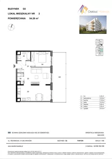 2 pokoje, mieszkanie 54,29 m², parter, oferta nr D2-002, Osiedle Mozaika, Kraków, Prądnik Biały, ul. Pękowicka