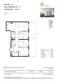 4 pokoje, mieszkanie 78,37 m², parter, oferta nr D2-008, Osiedle Mozaika, Kraków, Prądnik Biały, ul. Pękowicka
