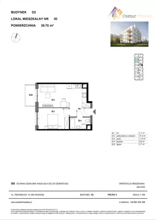 2 pokoje, mieszkanie 39,70 m², piętro 2, oferta nr D2-030, Osiedle Mozaika, Kraków, Prądnik Biały, ul. Pękowicka